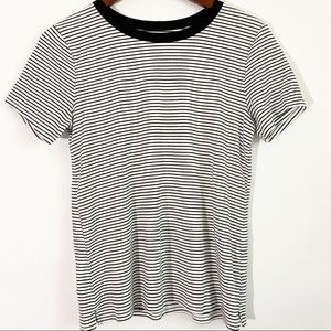 Old Navy Black + White Slim Fit Top